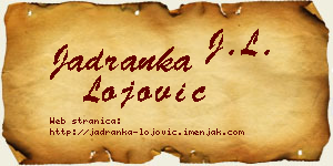 Jadranka Lojović vizit kartica